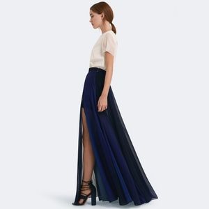 AQ/AQ Navy/Black Side Split Maxi Skirt